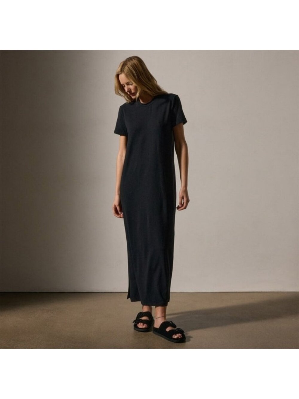 JAMES PERSE Women's Gray Cap Sleeve Maxi Long Dress Size 0 XS Minimalist Winter